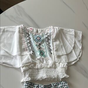 Baby toddler girl White Embroidered Kids Top